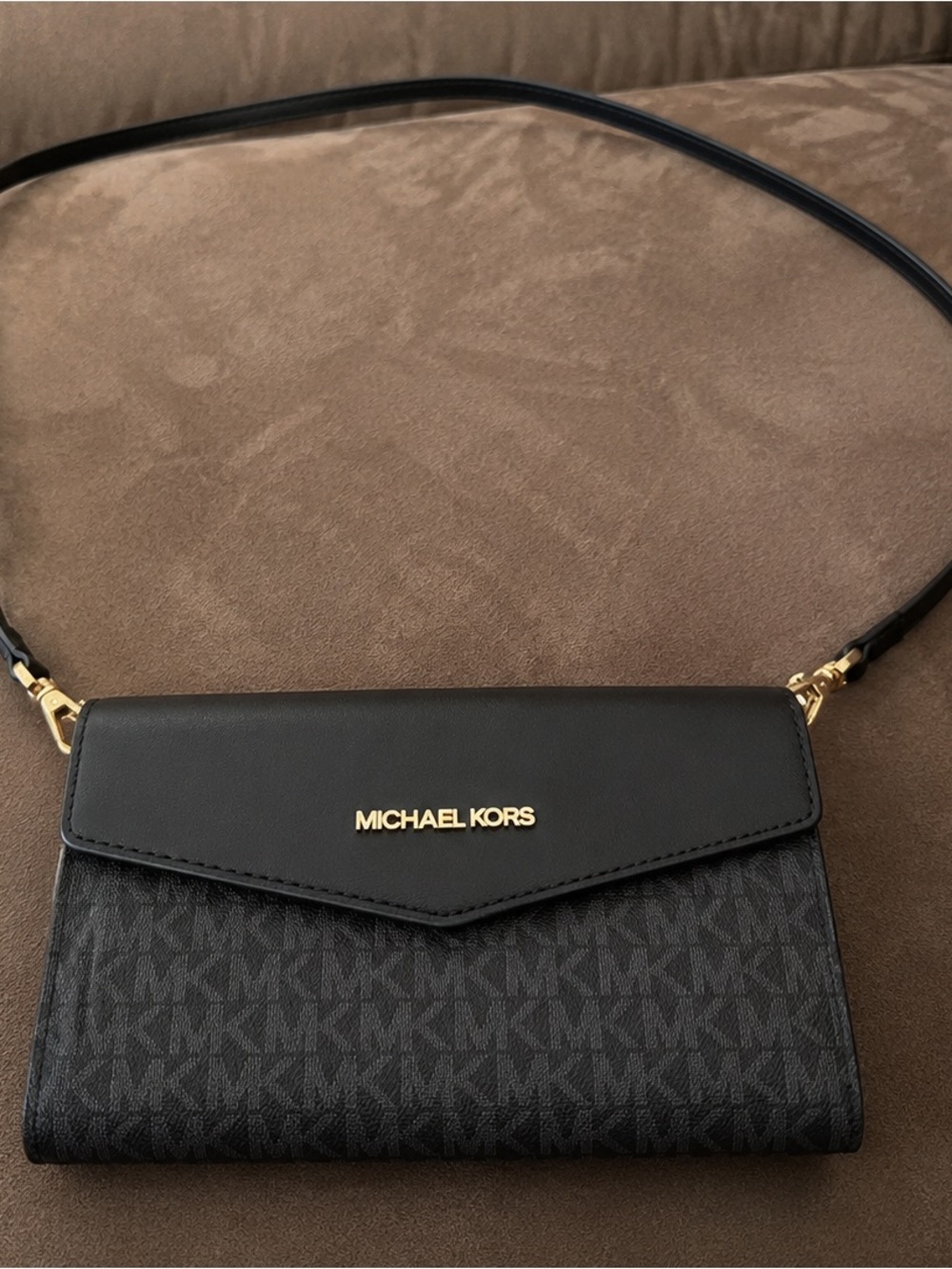 Michael Kors Black MK Monogram Crossbody